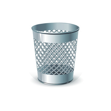 Metal office dustbin for paper ejection