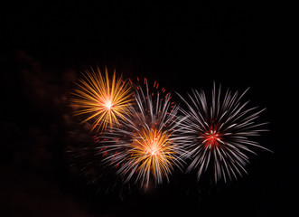 Night Scene, Fireworks show, beautiful. Celebration Fireworks Festival competition.