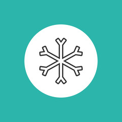 Schneeflocke, Eis - Icon, Symbol, Piktogramm, Bildmarke, Logo, grafisches Element - schwarz, Hintergrund Rahmen, rund, mint, weiß - Web, Druck - Vektor