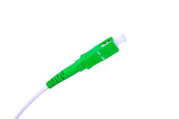 fiber optic patch cord on white background