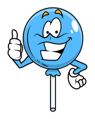 Cheerful Cartoon Balloon Showing Thumbs Up
