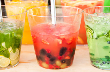 Refreshing berry punch close-up