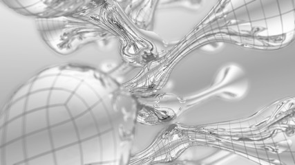 Abstract background glass black and white mollecule