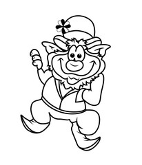 Funny Cartoon Leprechaun Standing Drawing