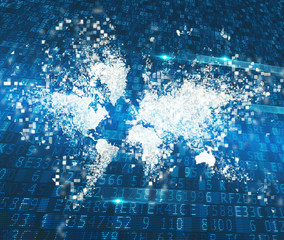 Abstract world. Concept of global internet connection