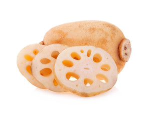 Lotus root isolated on white background