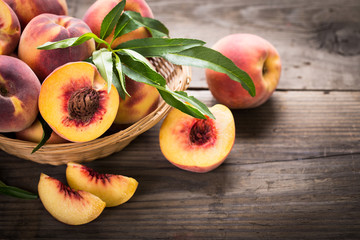 Fresh organic peaches 
