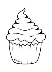 Cupcake Vector Drawing - vector clip-art illustration