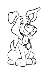 Cartoon Pet Dog Vector Drawing - vector clip-art illustration