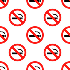 No smoking sign pattern seamless on white background. Flat design Vector Illustration