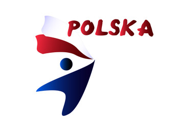 Fototapeta Czlowiek z flaga Polski obraz