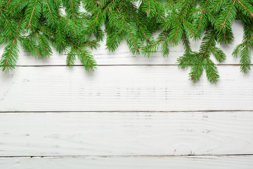Christmas background. Congratulations on the New Year. Family meeting. White plank.