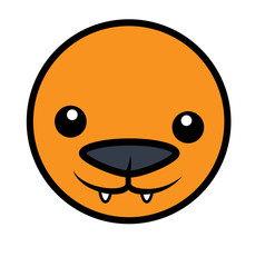 Innocent Funny Cartoon Face- Clip-art vector illustration