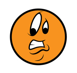 Scared Cartoon Face- Clip-art vector illustration