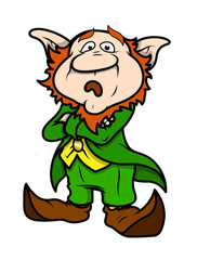 Surprised Cartoon Leprechaun- Clip-art vector illustration