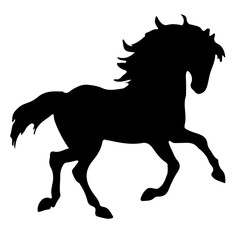 Fototapeta na wymiar rearing up horse fine vector silhouette and outline - graceful black stallions