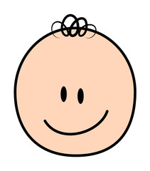 Comic Boy Happy Face- Clip-art vector illustration