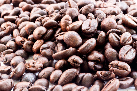 Macro image of coffee beans