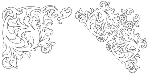 Baroque vector set of vintage elements for design. Decorative design element filigree calligraphy vector. You can use for wedding decoration of greeting card and laser cutting.
