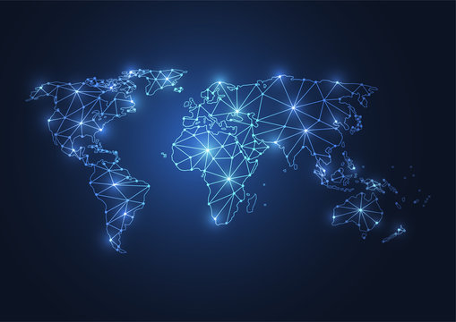 Global network connection. World map point and line composition concept of global business. Vector Illustration