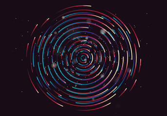 Abstract geometric vortex, Circular swirl lines, fingerprint. Vector illustration