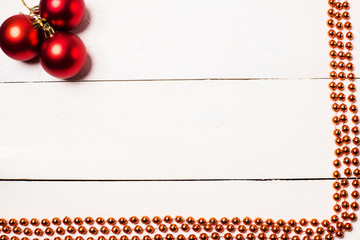 A collection of Christmas decorations for a template template. View from above. Beautiful christmas gifts, christmas decorations