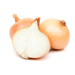 onion bulbs isolated on white background