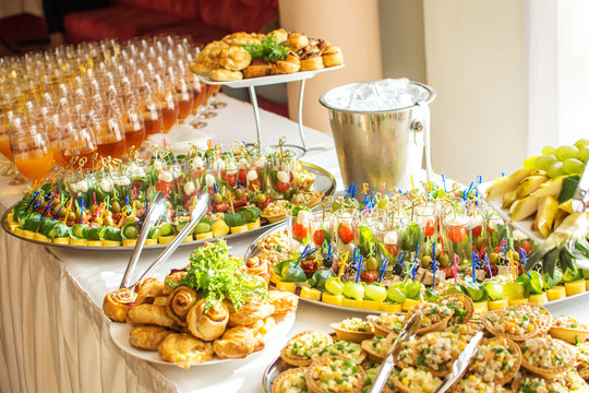 Delicacies and snacks at a buffet or Banquet. Catering. Selective focus