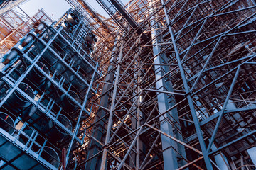 Modern silos for storing grain harvest. Agriculture.