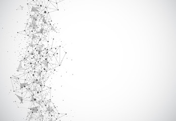 Abstract Polygonal Space Background with Connecting Dots and Lines