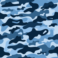naadloze patroon blauwe camouflage