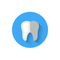 Tooth icon isolated in flat design style vector illustration. Modern, minimalist icon on the theme of stomatology in stylish colors. Website and design for mobile apps and other projects of yours