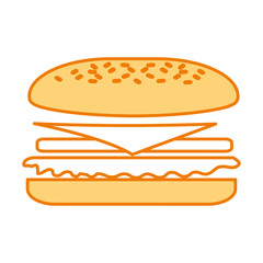 fast food sandwich menu restaurant lunch vector illustration