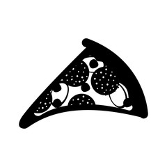 fast food pizza with cheese pepperoni tasty vector illustration