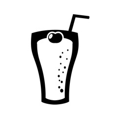 glass of lemonade with drinking straw vector illustration