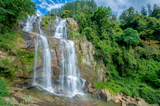 Ramboda waterfall. Ramboda waterfall is the 11 highest waterfall in Sri Lanka and 729 highest waterfall in the world © Saman Weeratunga