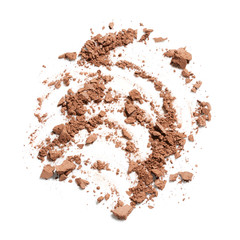 Crushed face powder isolated on white background