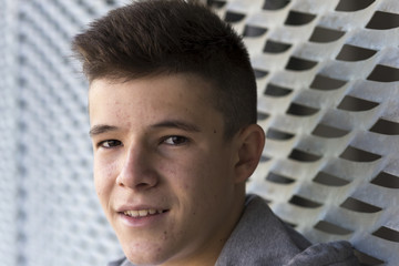 Portrait of Handsome teenage boy outdoors