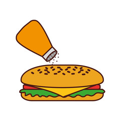 fast food sandwich menu restaurant lunch vector illustration