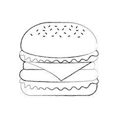 burger fast food tasty delicious snack lunch vector illustration