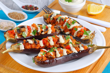 oven baked Eggplants Stuffed with Quinoa