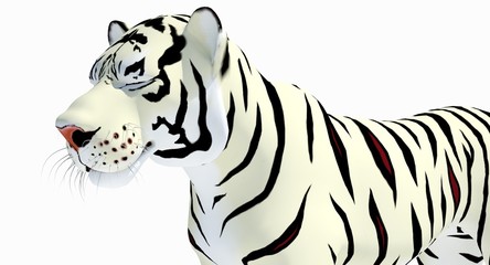 Cartoon Tiger (White 3D)
