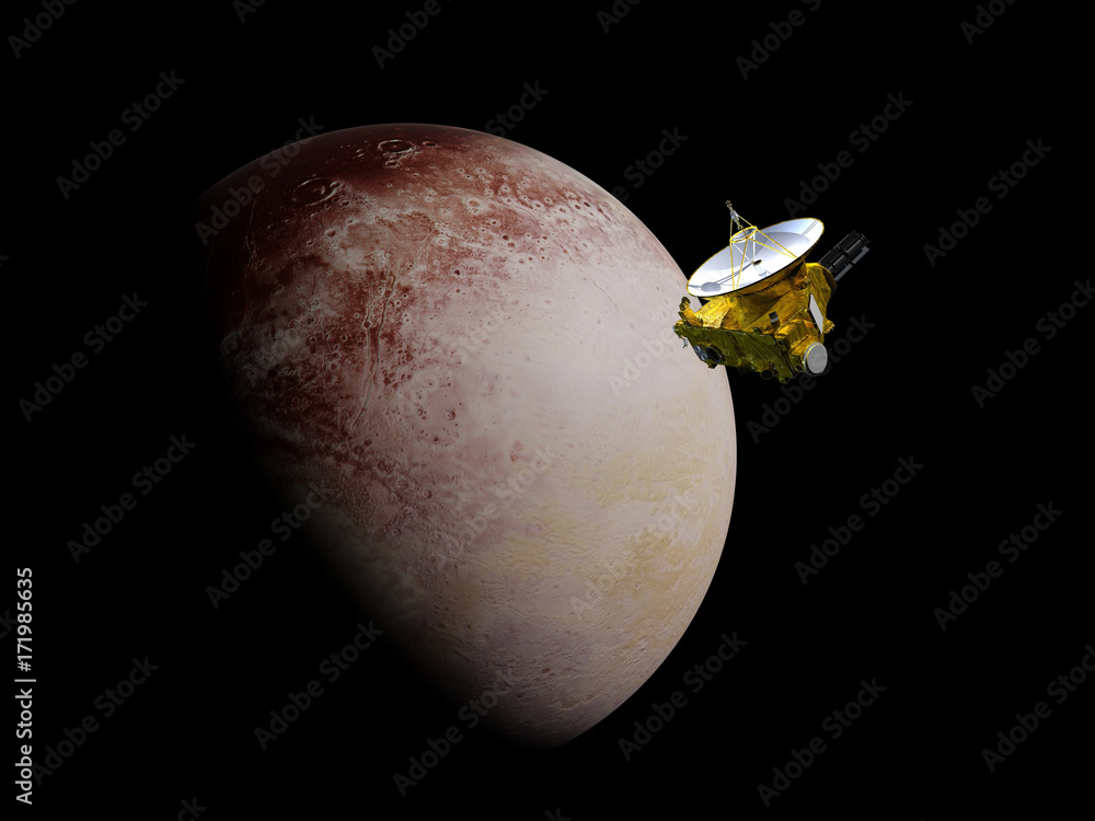 Canvas Prints new horizons spacecraft in front of the dwarf planet pluto