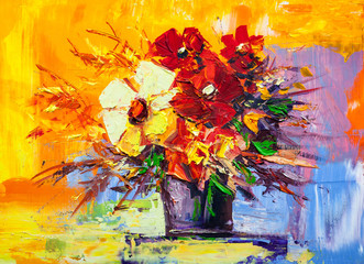 Obrazy  Malarstwo olejne kwiaty