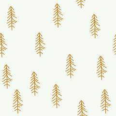 Seamless pattern with Christmas tree. Winter forest.