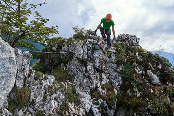 Climbing on via ferrata