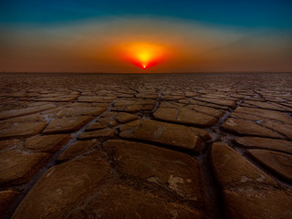 Dry land sunset