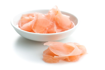 Fototapeta premium Pickled sushi ginger slices.