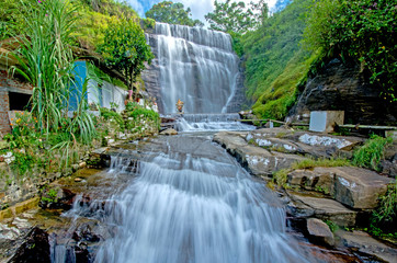 water fall is created by the river called Pundalu Oya which is a tributary of Kotmale Oya