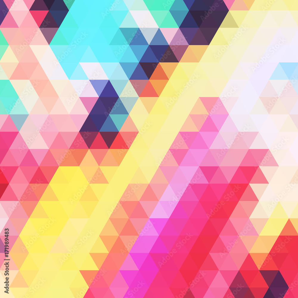 Poster abstract background of many triangles. movement of geometric shapes.